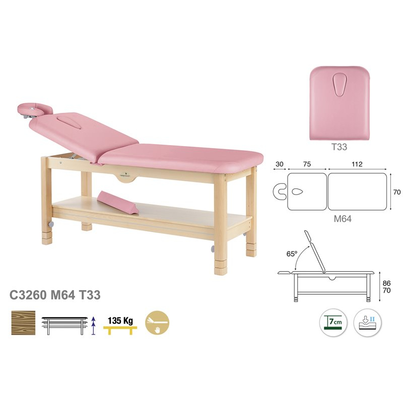 TABLE FIXE BOIS NATUREL 2 plans  70x188