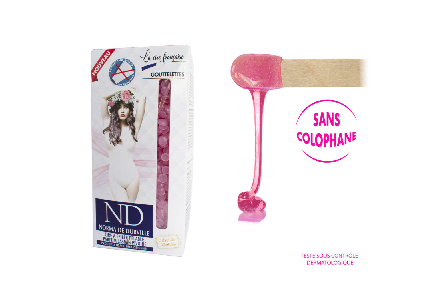 cire pelable sans colophane jasmin pivoine boîte de 800 g
