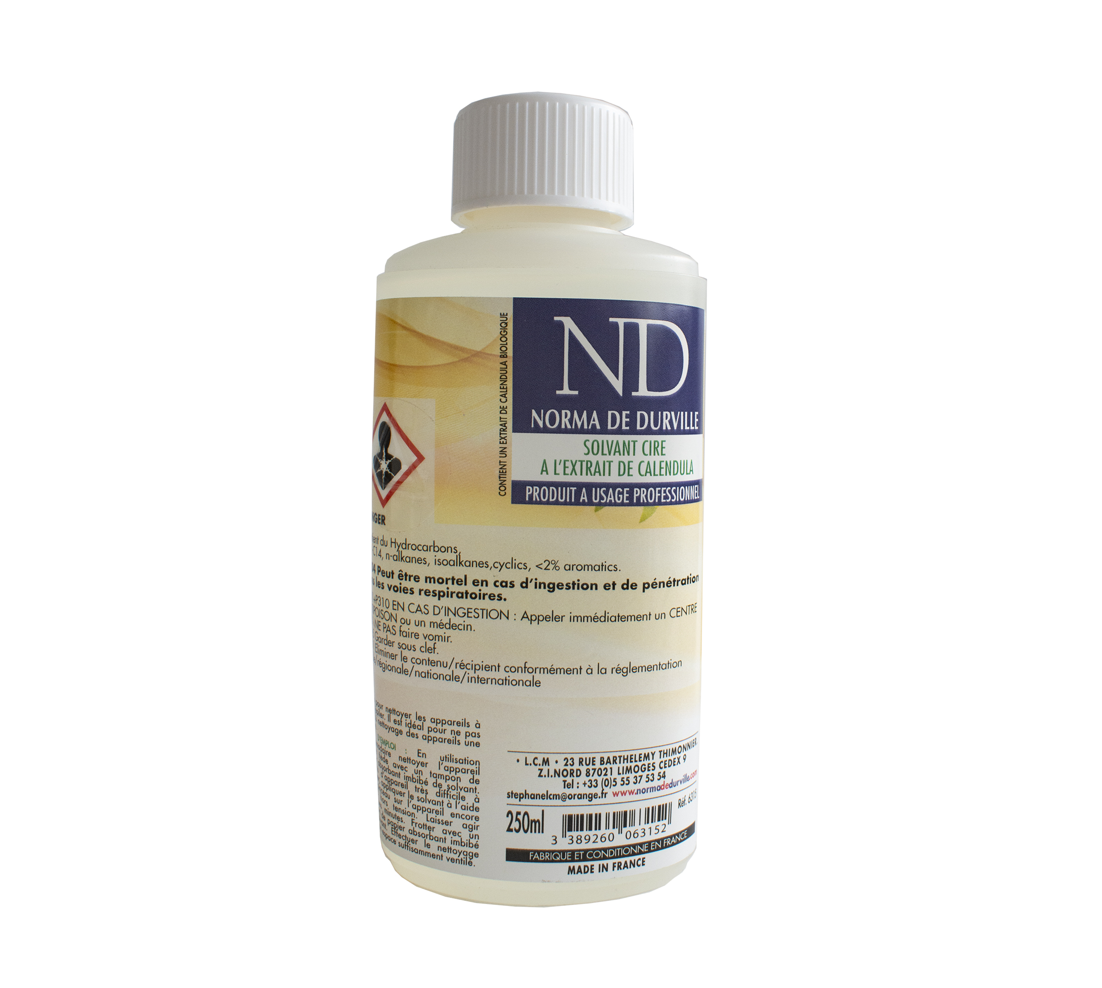 solvant à cire à l'extrait de calendula bio flacon de 250 ml