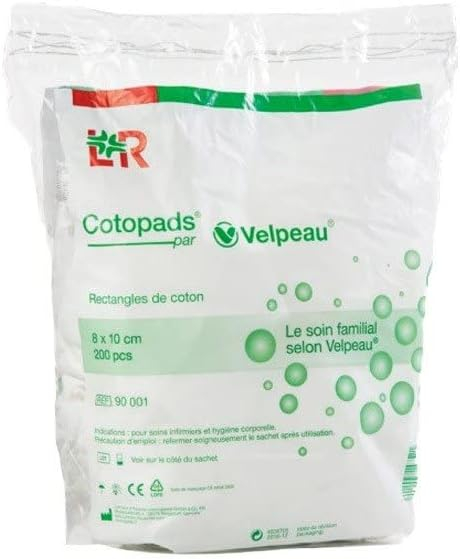 coton rectangle 8x10 cm sachet de 200