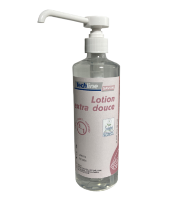Lotion extra douce main corps et cheveux Ecolabel flacon de 500 ml