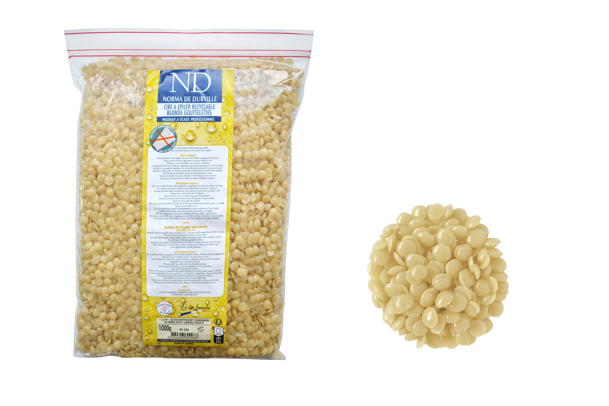 cire blonde pastilles sachet de 1kg