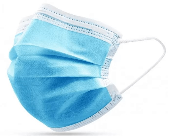 masque de protection bleu 3 plis boîte de 100